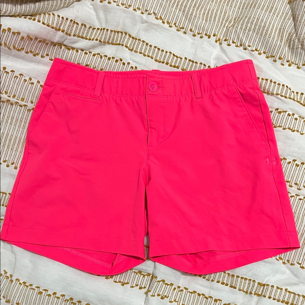 Women's Hot Pink Under Armour Golf Short